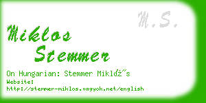 miklos stemmer business card